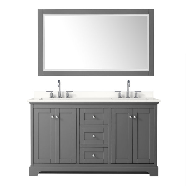Wyndham Collection Avery 60'' Double Bathroom Vanity with Quartz Top